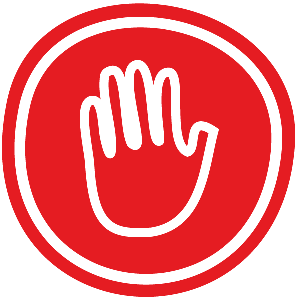 Nein Sagen Handfläche Stoppschild Rot